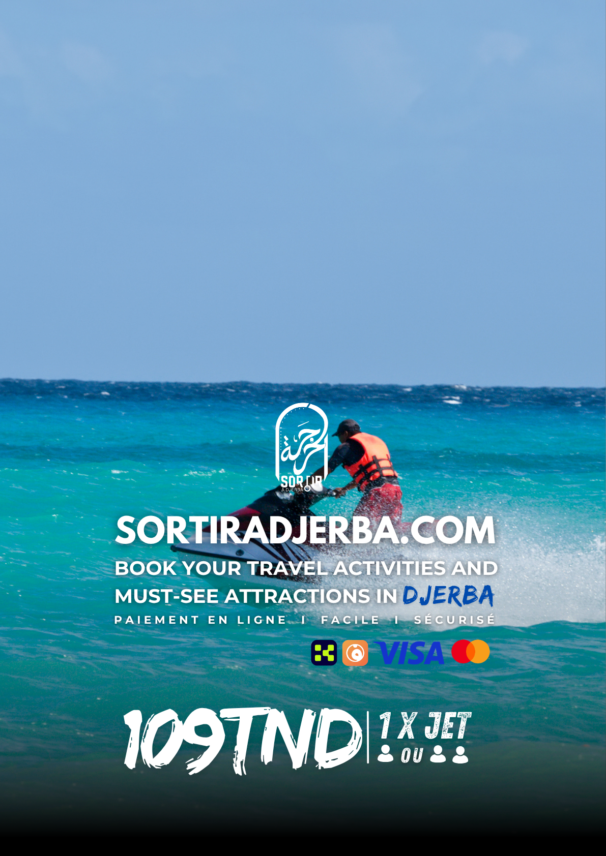 Jet Ski 15min sur une plage turquoise de Djerba