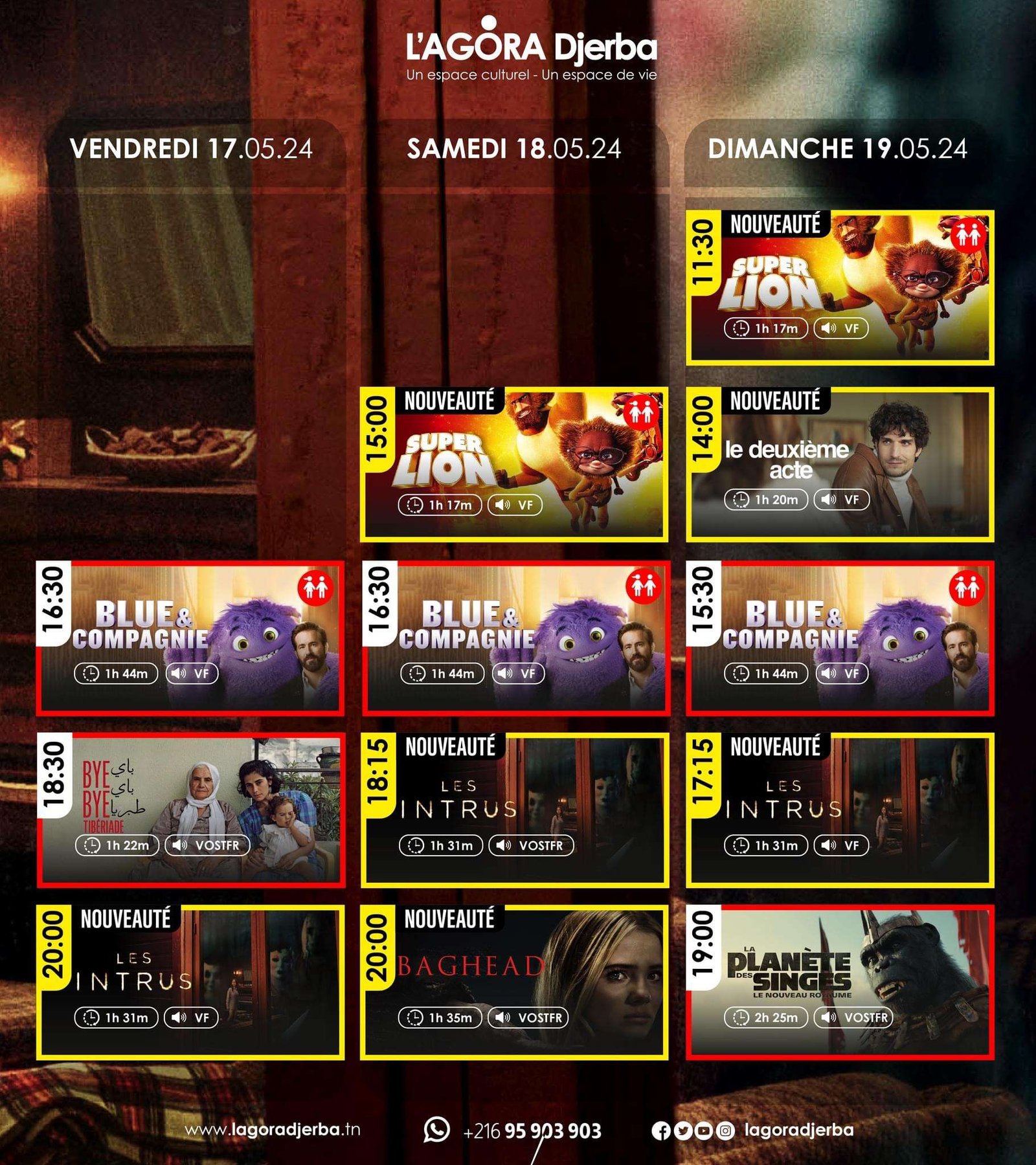 Le programme du mar 14 au dim 19 mai 2024 à l'Agora Djerba – Image 2