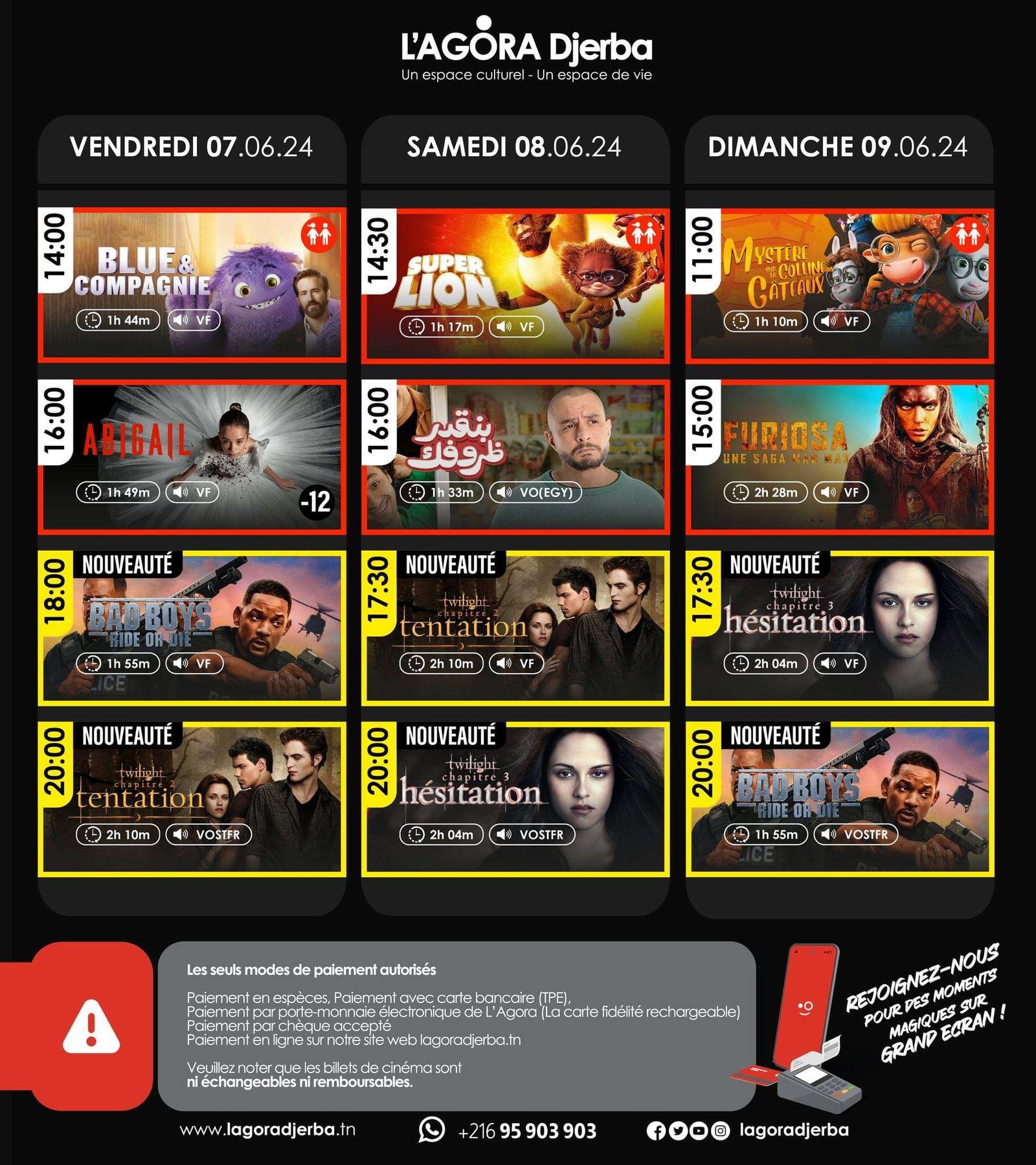 Le programme du mar 04 au sam 09 juin 2024 à l'Agora Djerba – Image 2