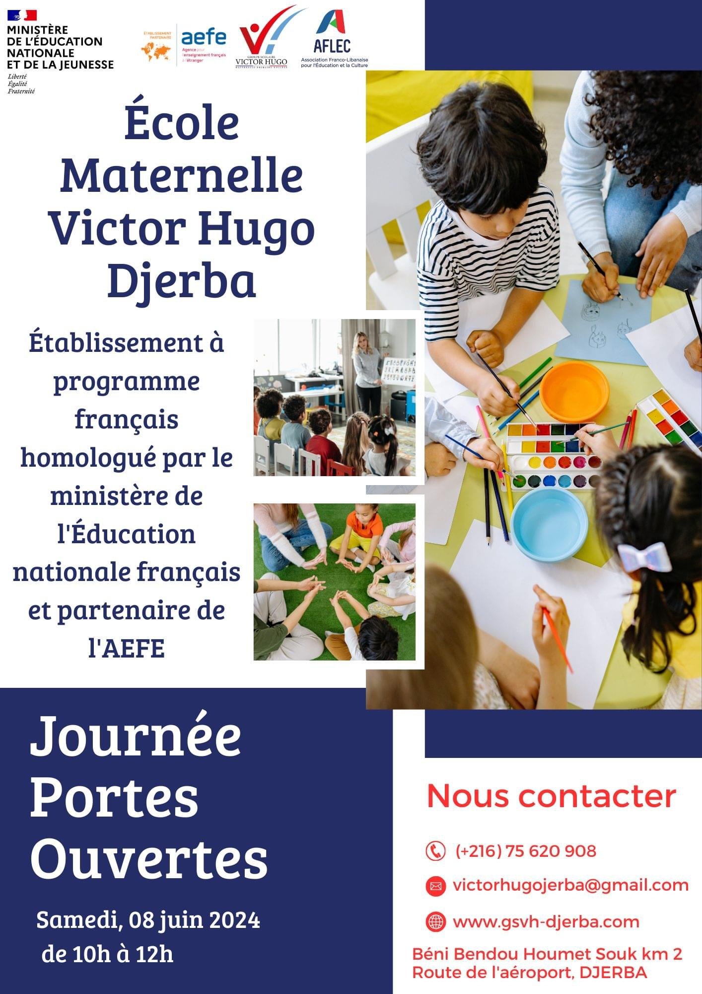 JOURNÉE PORTES OUVERTES à l'École Maternelle Victor Hugo Djerba
