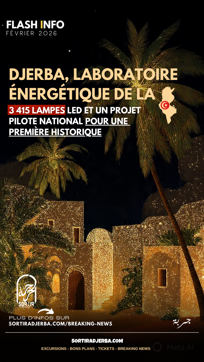 Djerba, laboratoire énergétique de la Tunisie : 3 415 lampes LED et un projet national pilote pour une première historique