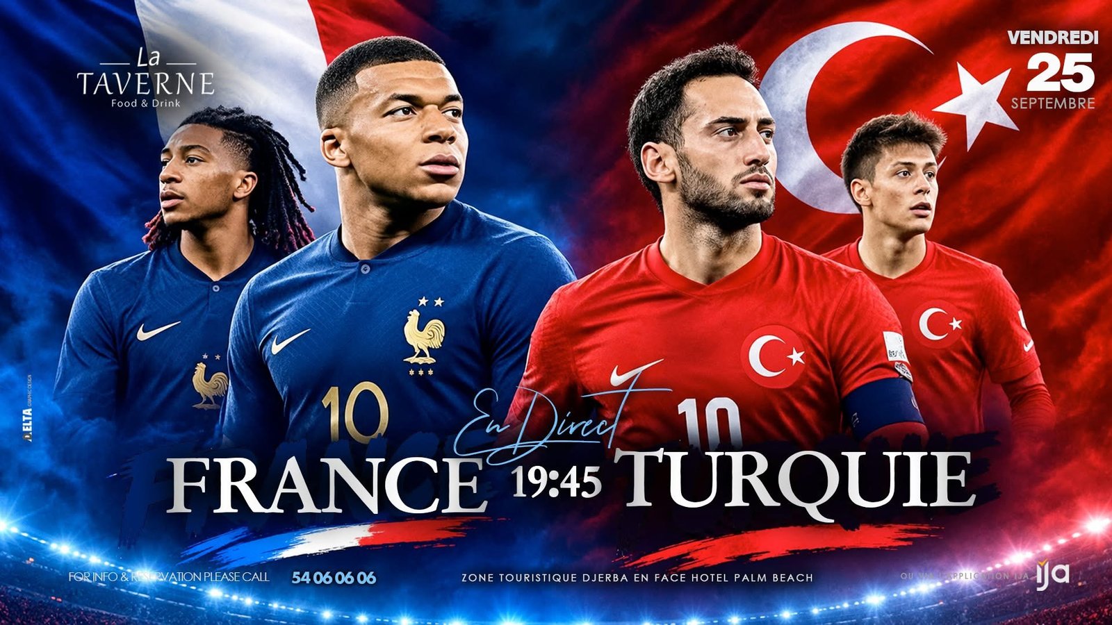 Taverne Djerba : France vs Turquie
