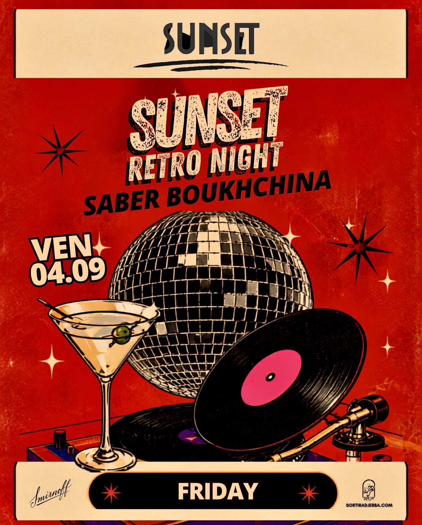 Sunset Beach Djerba : Sunset Retro Night avec Saber Boukhchina